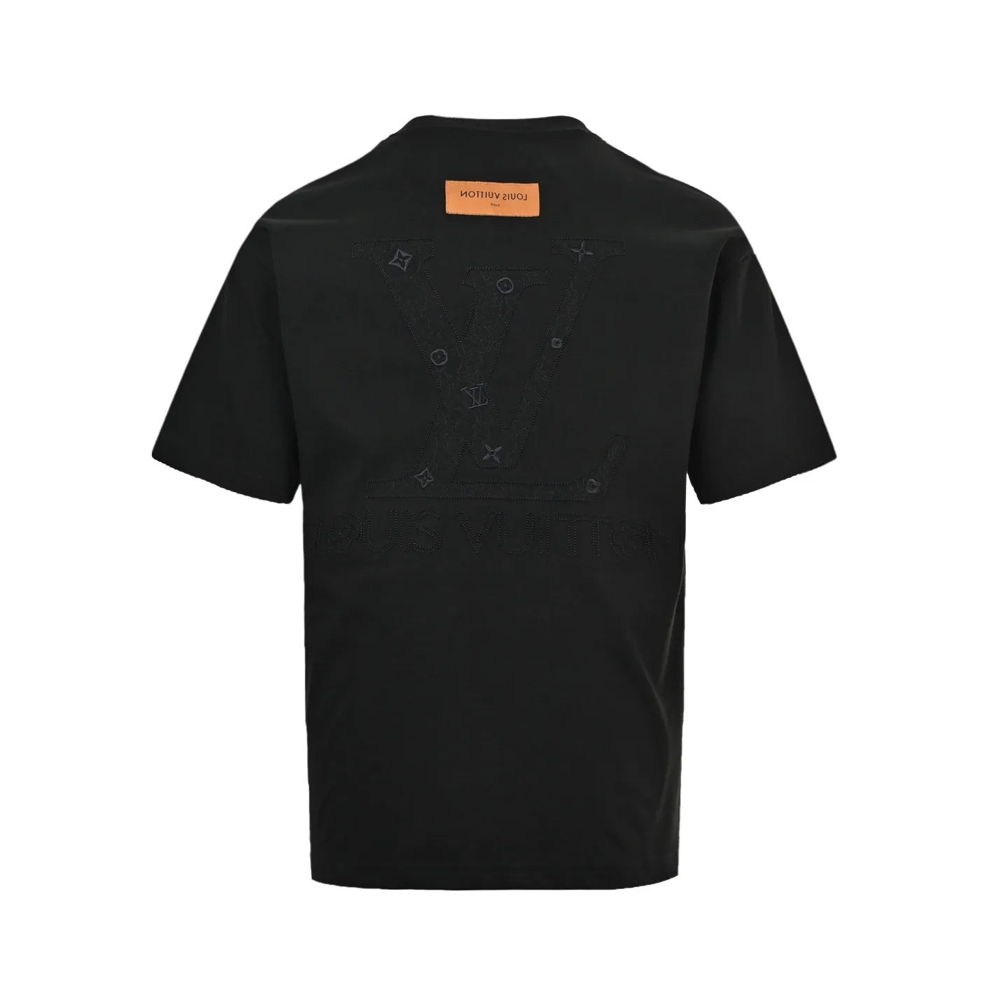 Louis Vuitton/Louis Vuitton 26ss short sleeves with dark logo embroidery on the front and back